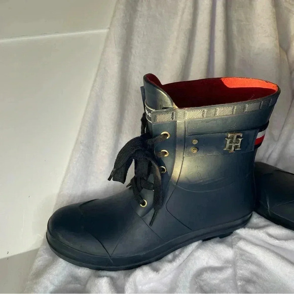Tommy Hilfiger Boots Womens Sz 10 M Toniee Blue Lace Waterproof Snow Rain Ankle - Picture 3 of 7